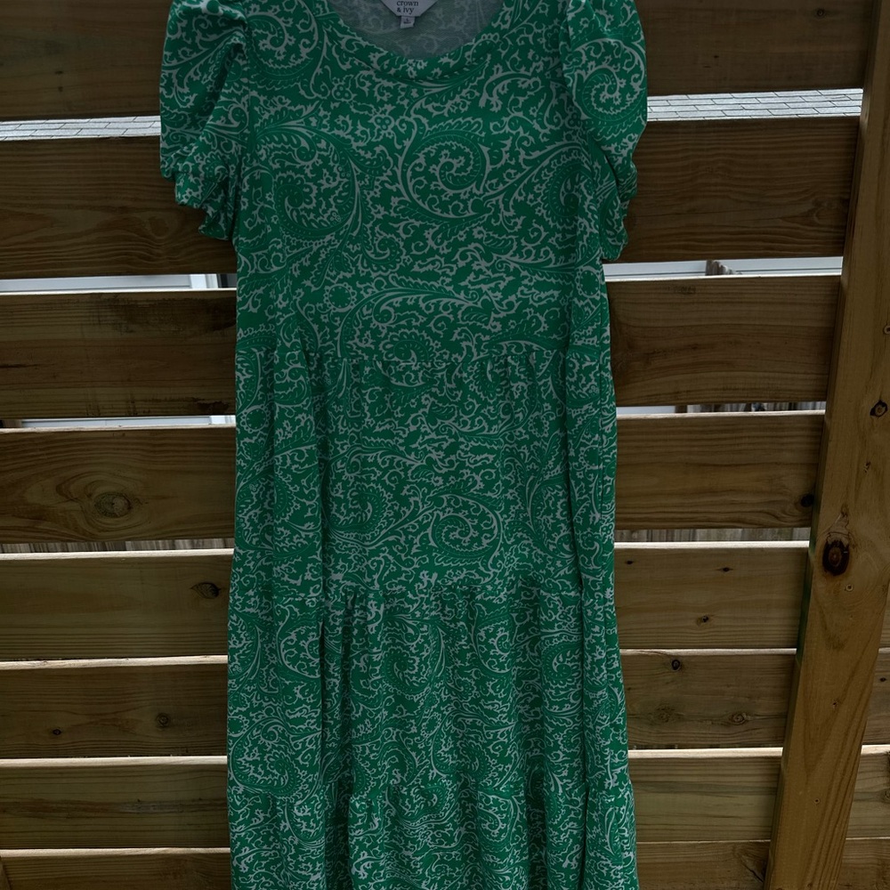 New.  Never worn.  I have washed.  Bright green.  Perfect for spring or summer.